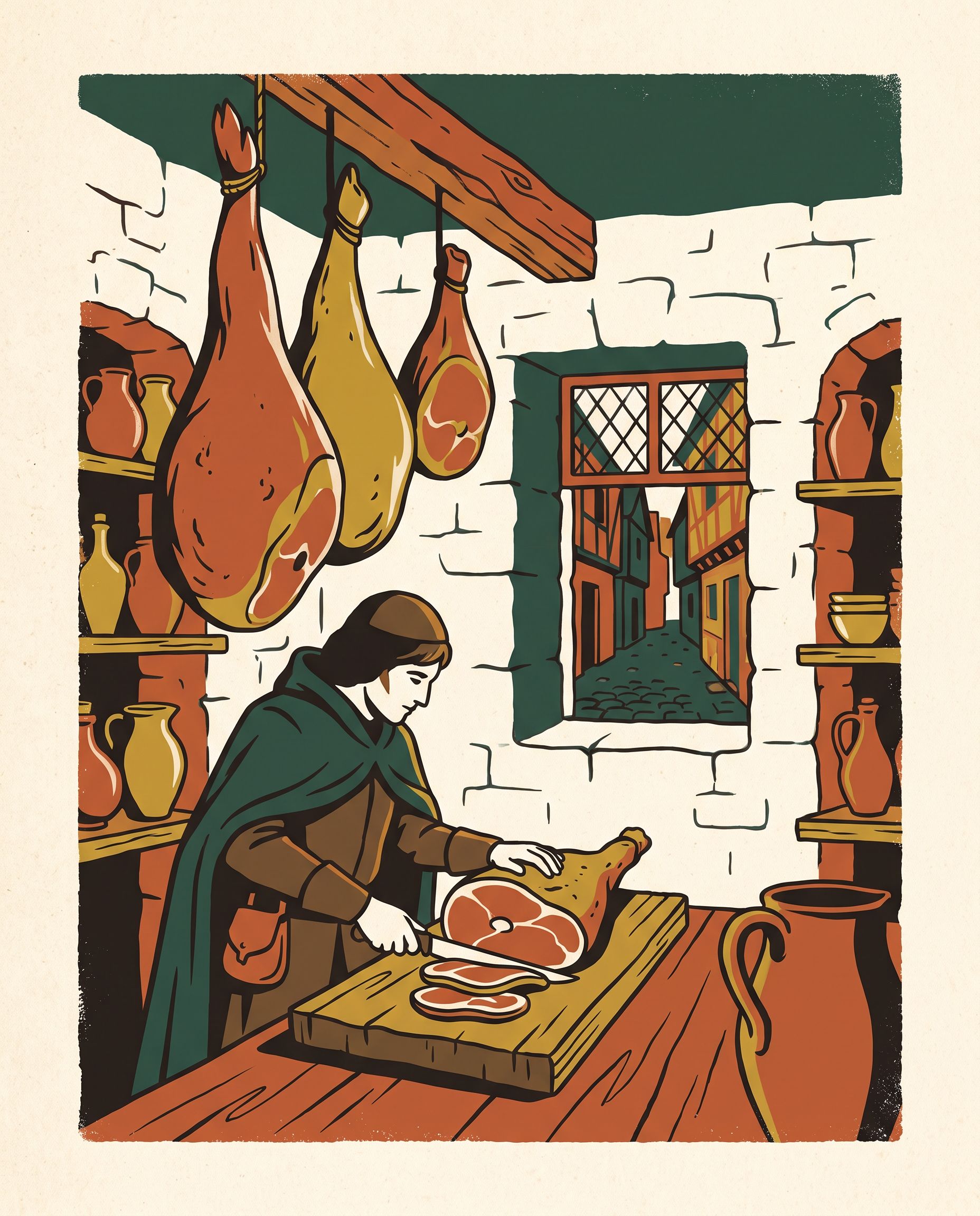 Le Saint-Sépulcre : jambon en croûte et légendes au pied de la cathédrale